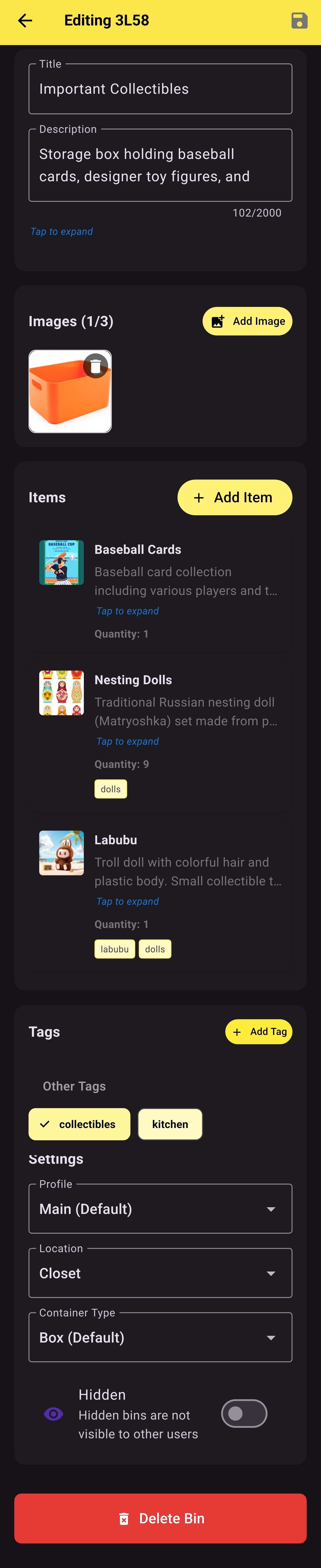 2PACK Storage App Screenshot