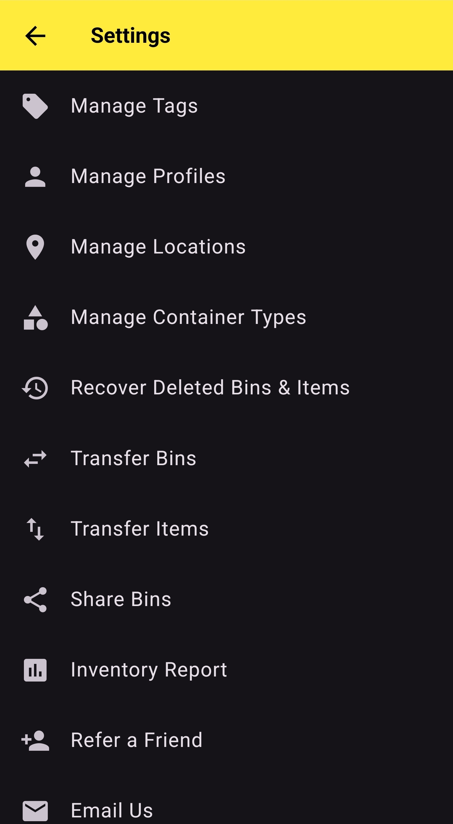 2PACK Storage App Screenshot